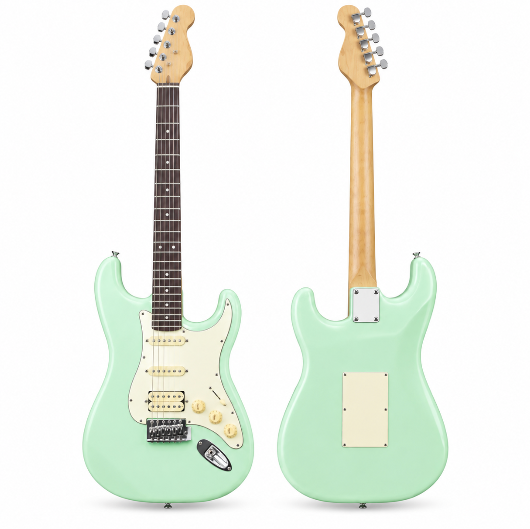 Guitare Électrique Type ST, Corps Acrylique/Bois, 39 Pouces, 6 Cordes