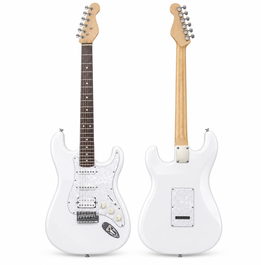 Guitare Électrique Type ST, Corps Acrylique/Bois, 39 Pouces, 6 Cordes