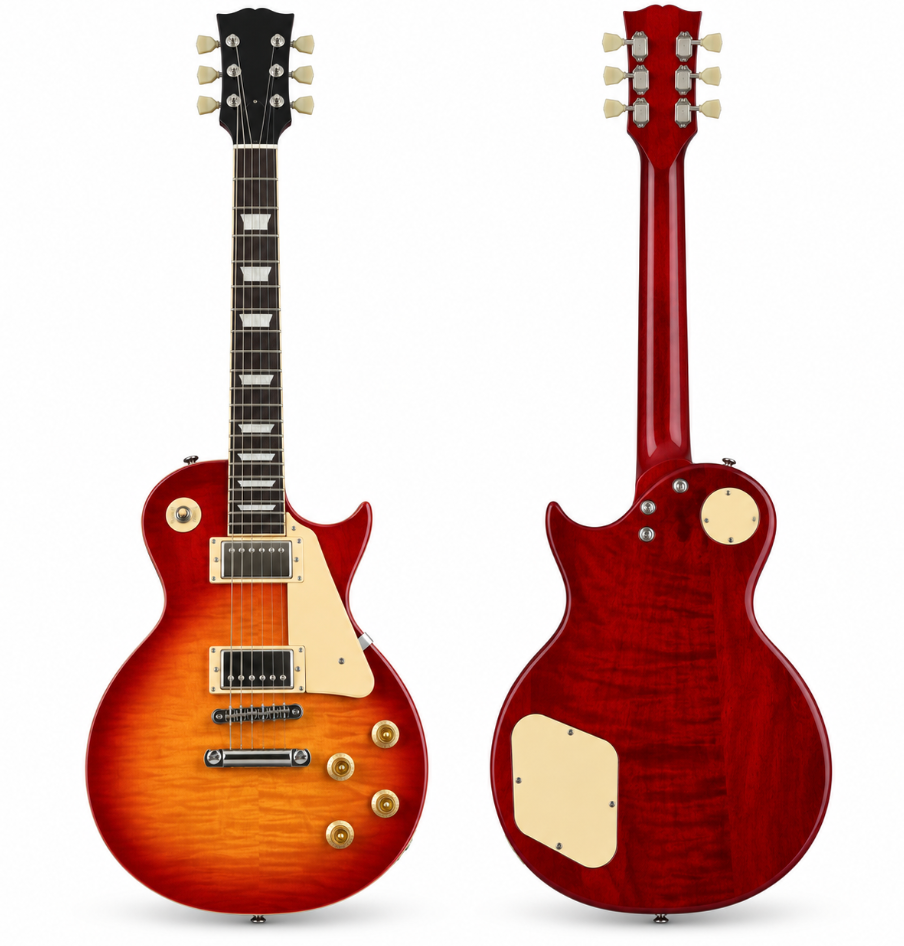Guitare Électrique Type LP, Corps Peuplier, Touche Ébène