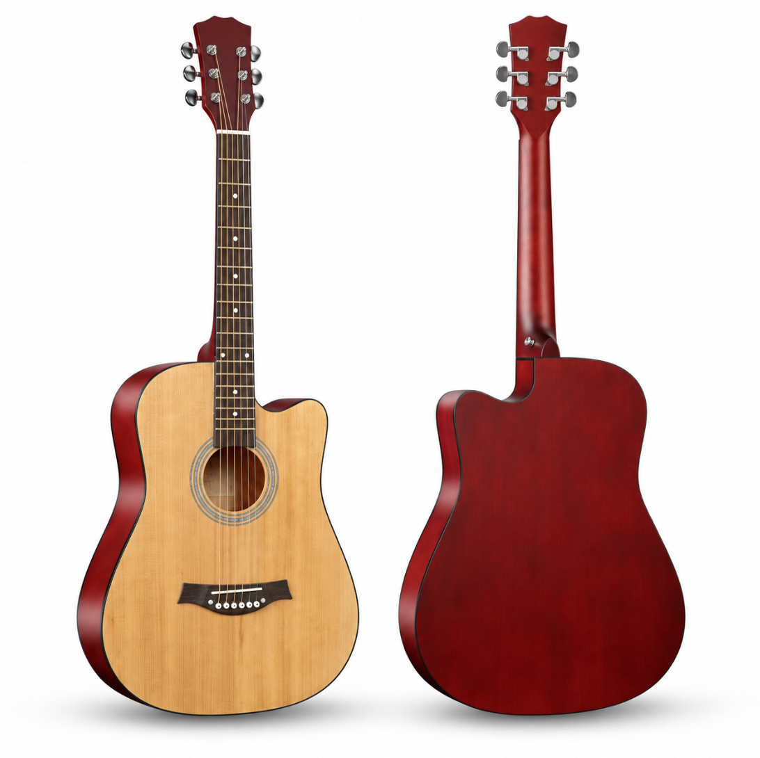 Guitare Folk 38 Pouces, Épicéa Plaqué, Touche Palissandre