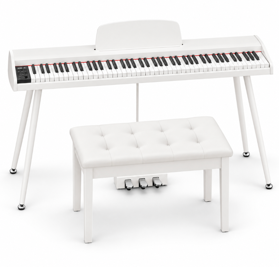 Piano Numérique 88 Touches, Mécanique à Marteaux, avec Banc