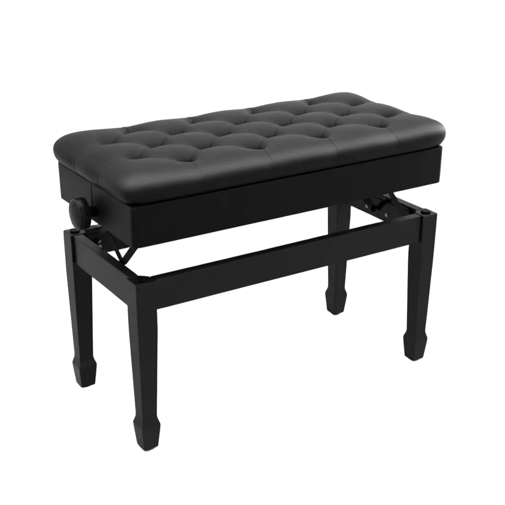 Banc de Piano avec Rangement, Cuir Noir