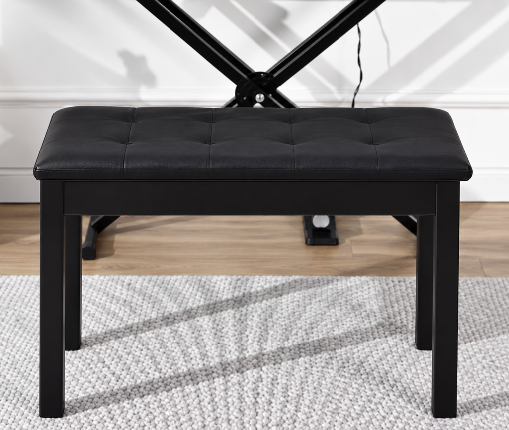 Banc de Piano Pliable en X avec Rangement, Similicuir