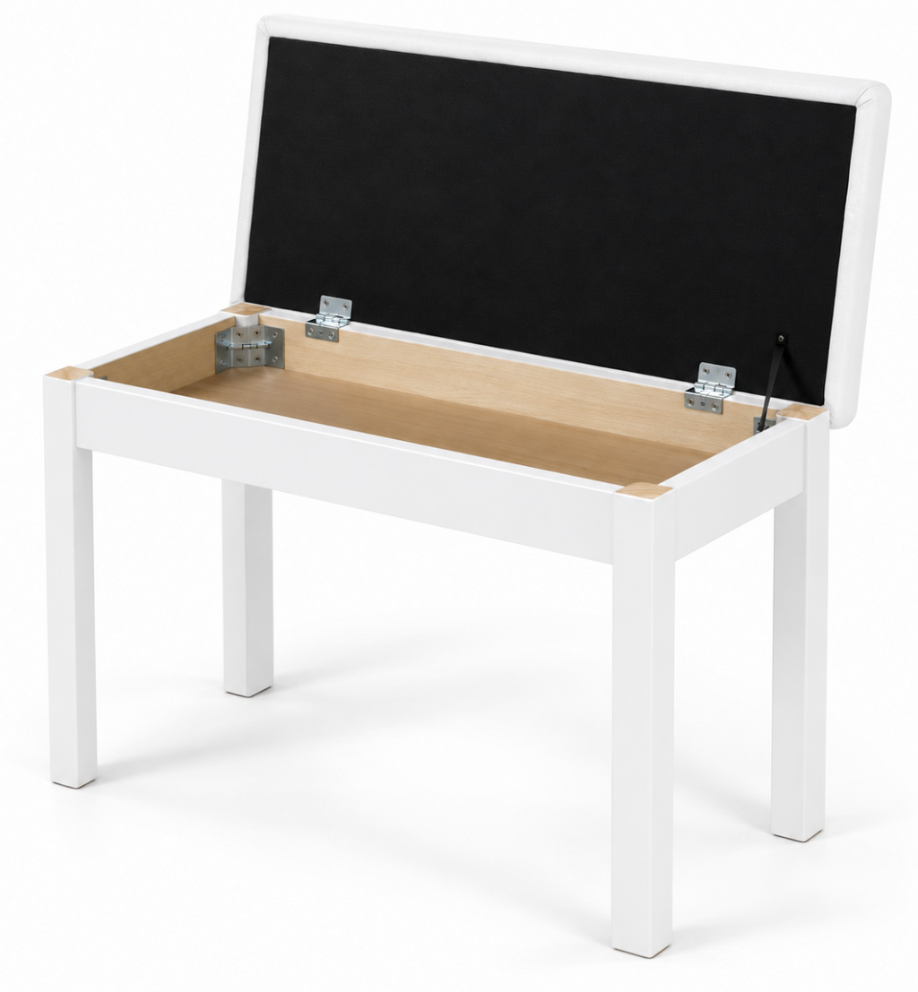 Banc de Piano Pliable en X avec Rangement, Similicuir