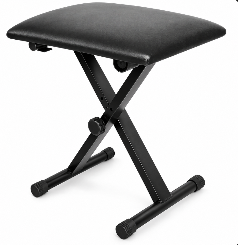 Tabouret de Clavier Pliant en X, Noir
