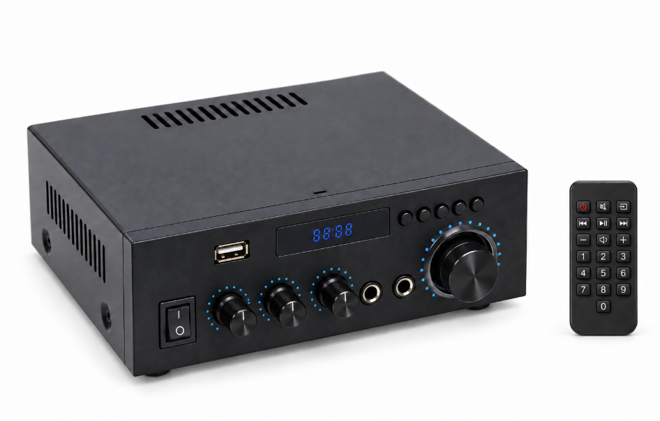 Amplificateur Stéréo 2 x 40 W, Bluetooth 5.0, USB/SD