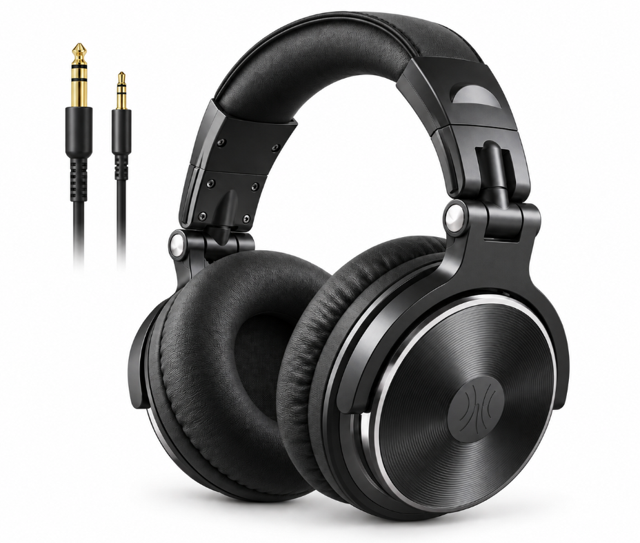 Casque DJ Filaire Haute Résolution avec Micro, Jack 3,5 / 6,35 mm