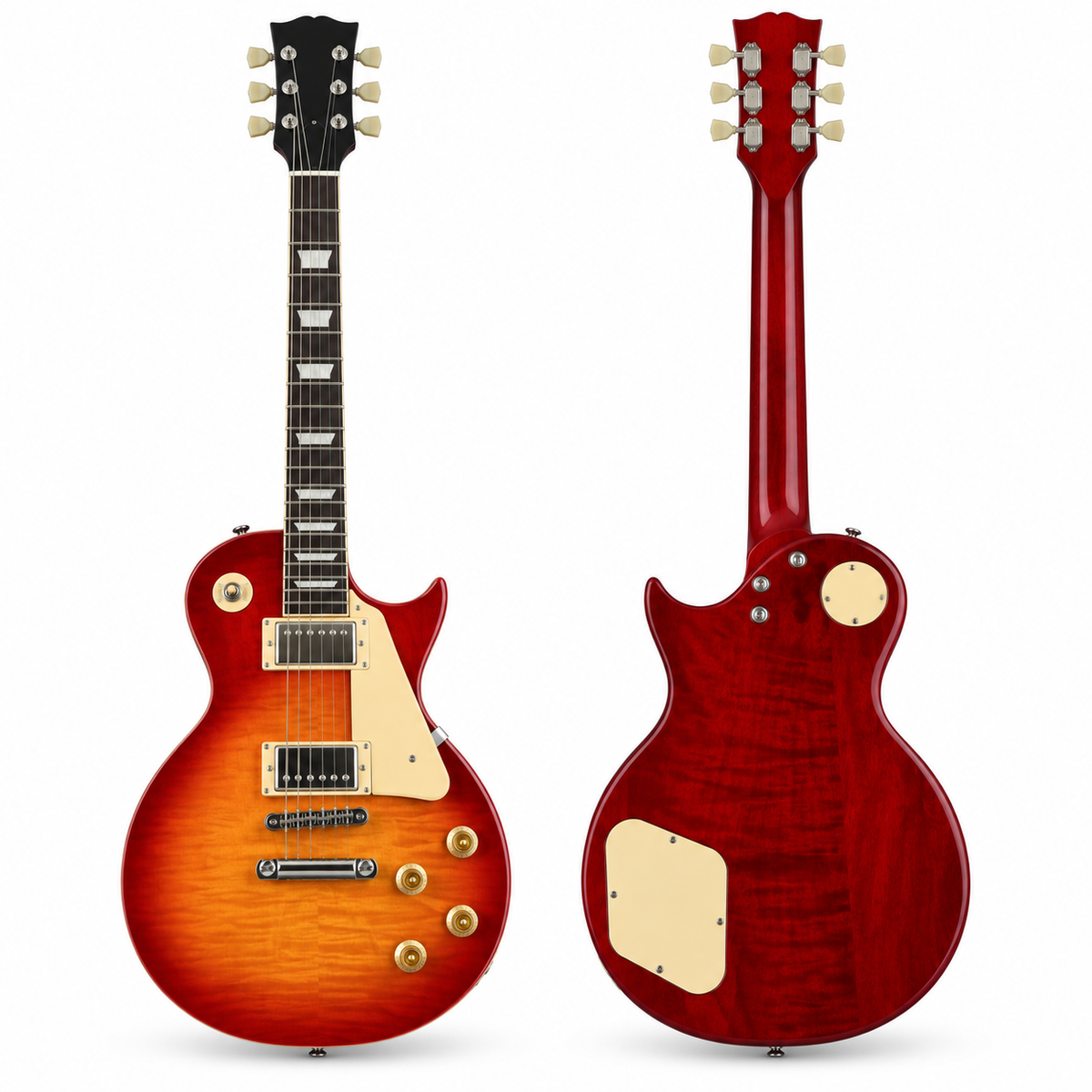 Guitare Électrique Type LP, Corps Peuplier, Touche Ébène