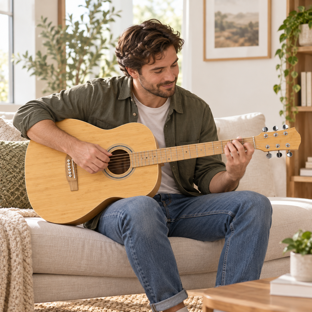 Guitare Acoustique en Bambou Massif