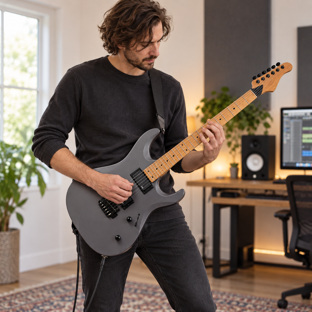 Guitare Électrique Érable, Finition Mate, Double Micro ALNICO